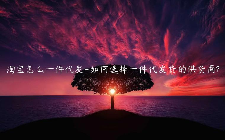 淘寶怎么一件代發(fā)-如何選擇一件代發(fā)貨的供貨商?